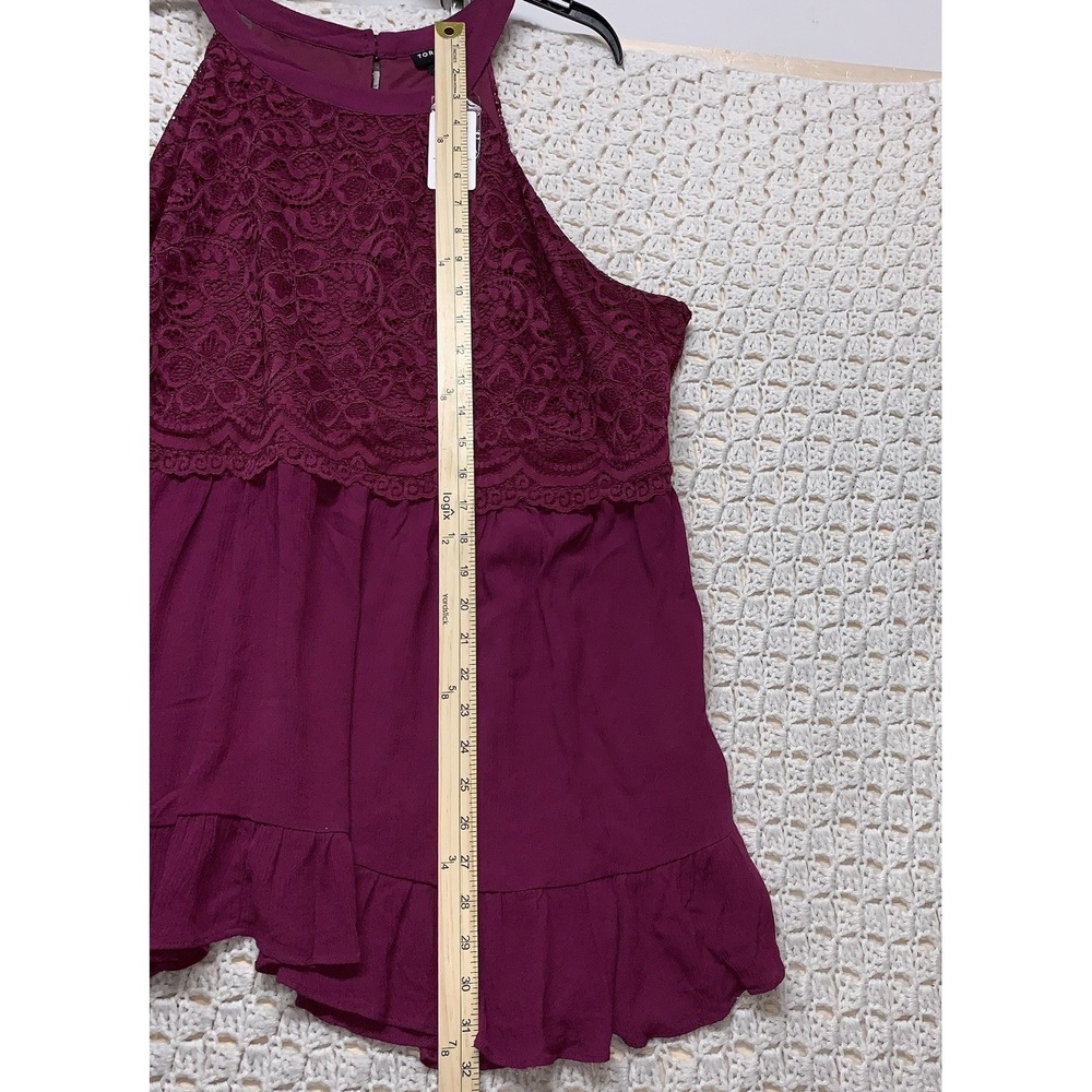 NWt Torrid Purple Shirt Top Blouse Women's 3X Lace Shell Lined Sweet Sleeveless - Picture 4 of 11